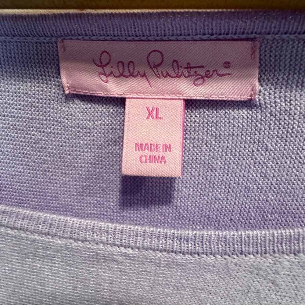 Lilly Pulitzer Elba Sweater in Lilac Freesi Sz XL - Picture 9 of 12